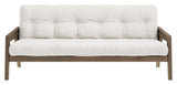 Grab Sofa bed, Brown lacquered pine, Off white