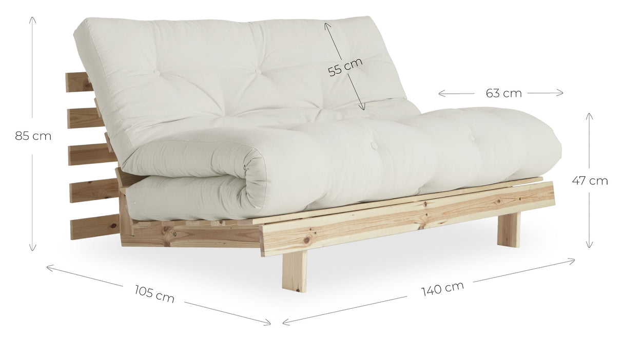 Roots 140 Sofa bed, Mocca/Nature