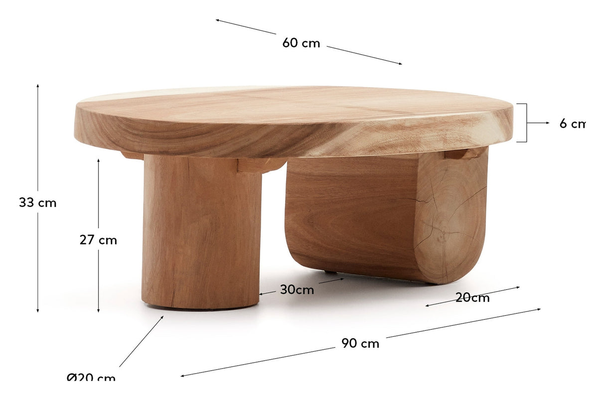 Mosi Coffee table, solid Mungur wood, Ø90x60