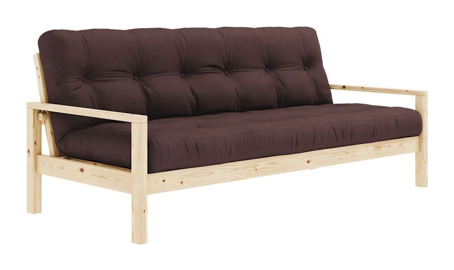 Knob Sofa bed, Lacquered Pine, Brown