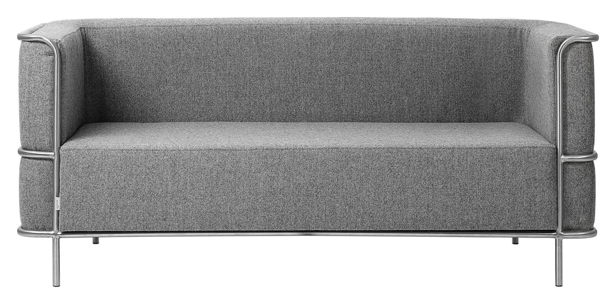 Modernist 2-pers. Sofa, Light gray wool