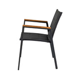 Mood garden chair w/armrests, double layer, black/oak