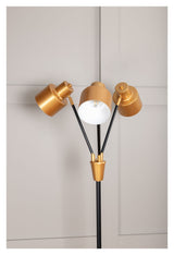 Fan Floor lamp with 3 light sources, Black/Brass, H:175