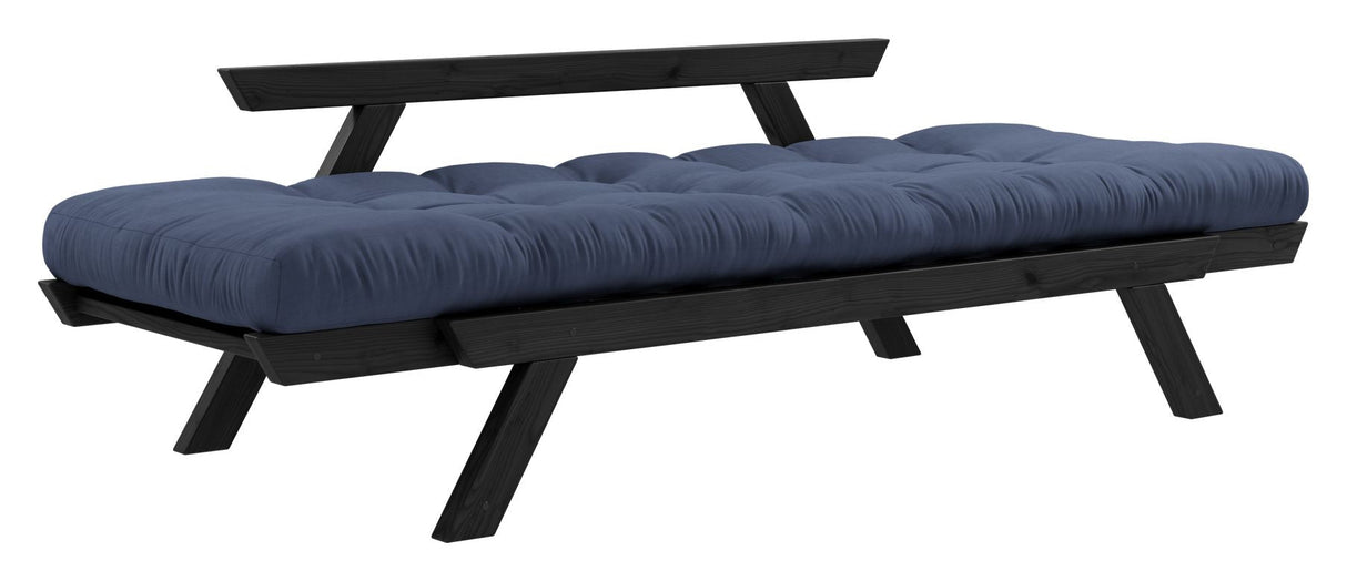 Bebop Sofa bed, Black lacquered, Pine/Navy