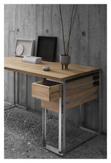 Outline Desk, Oiled Oak and Stainless Steel