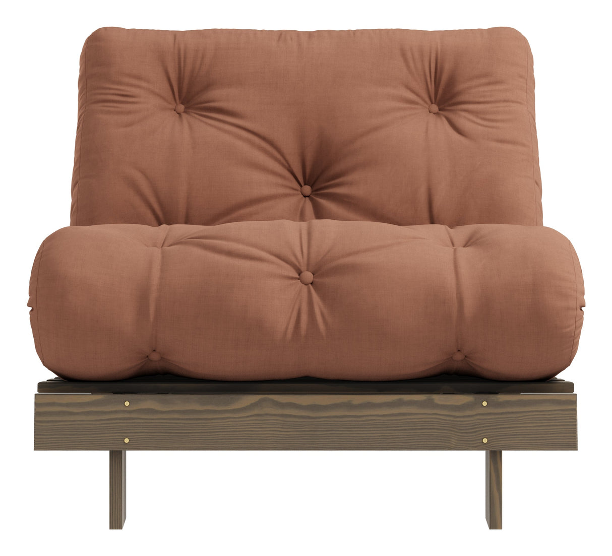 Roots 90 Sofa bed, Brown lacquered pine, Clay Brown