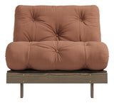 Roots 90 Sofa bed, Brown lacquered pine, Clay Brown