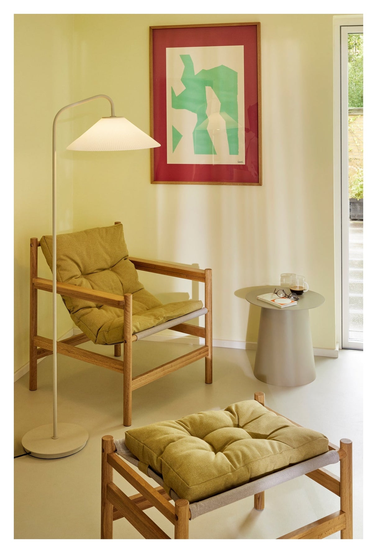 Heritage, Armchair w/Footstool, nature/yellow