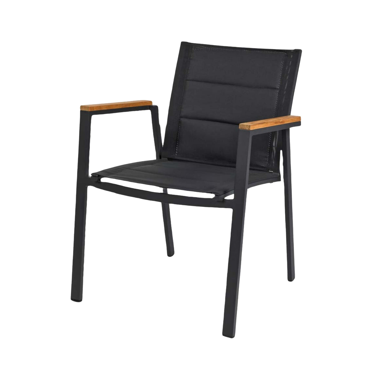 Mood garden chair w/armrests, double layer, black/oak