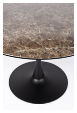 Maru Dining table with marble look / MDF table top H75xØ110, Brown