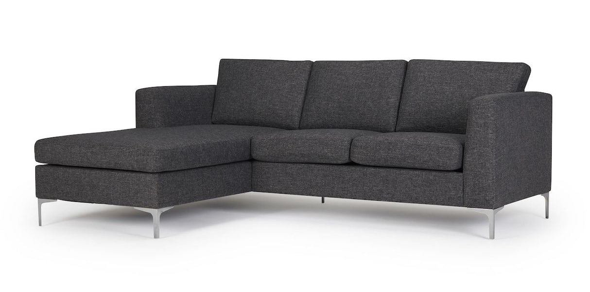 Shea 2-pers. Sofa Gray, with left-facing chaise longue