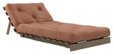 Roots 90 Sofa bed, Brown lacquered pine, Clay Brown