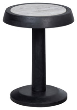 Nanne Side table Ø36 - Black w. marble top