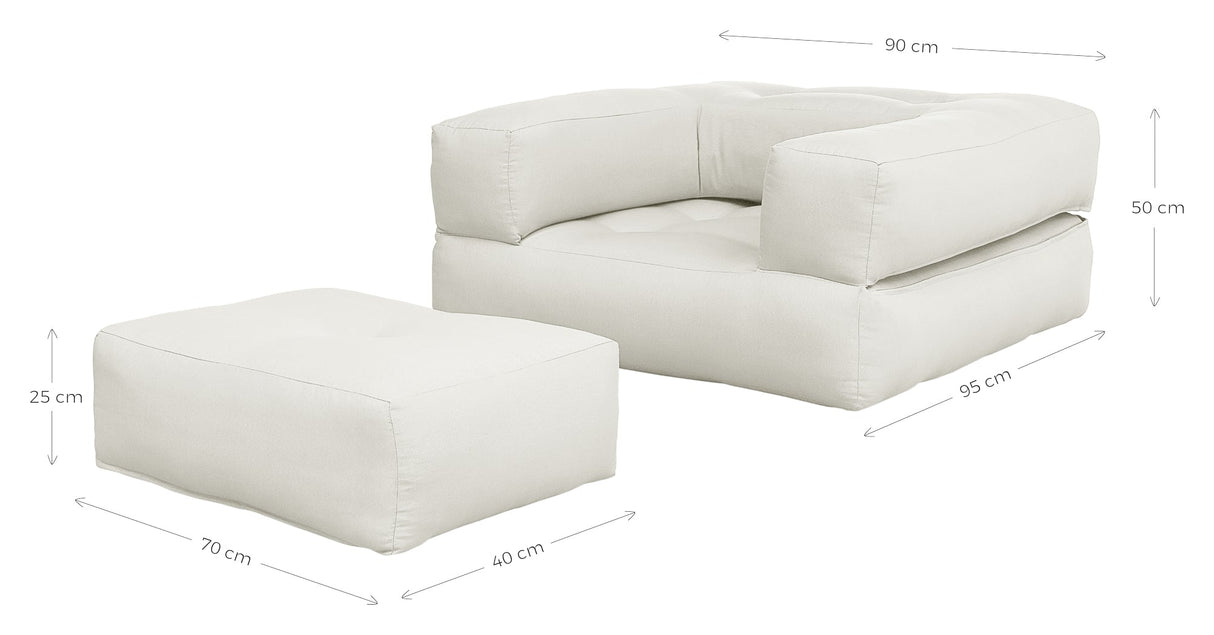 Cube Futon, Off White