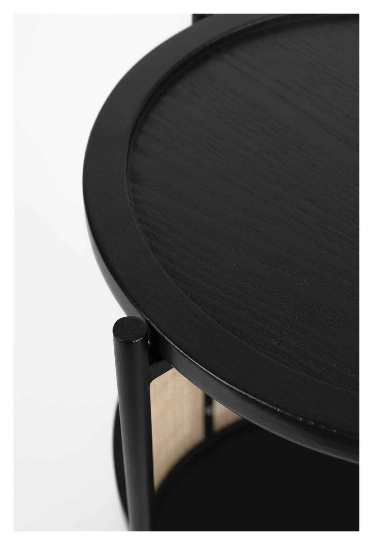 homii Makato Side Table Ø30, Black/Nature