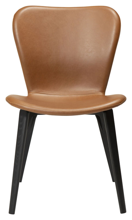 Paragon Dining chair, vintage light brown leatherette/black ash