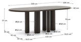 Mailen Dining table, Ash veneer/Dark finish, Ø220x105