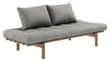 Pace Daybed Sofa bed, Brown lacquered pine, Gray