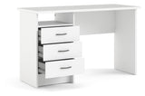 Function Desk - White w/3 drawers