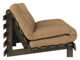 Roots 160 Sofa bed, Brown lacquered pine, Mocca