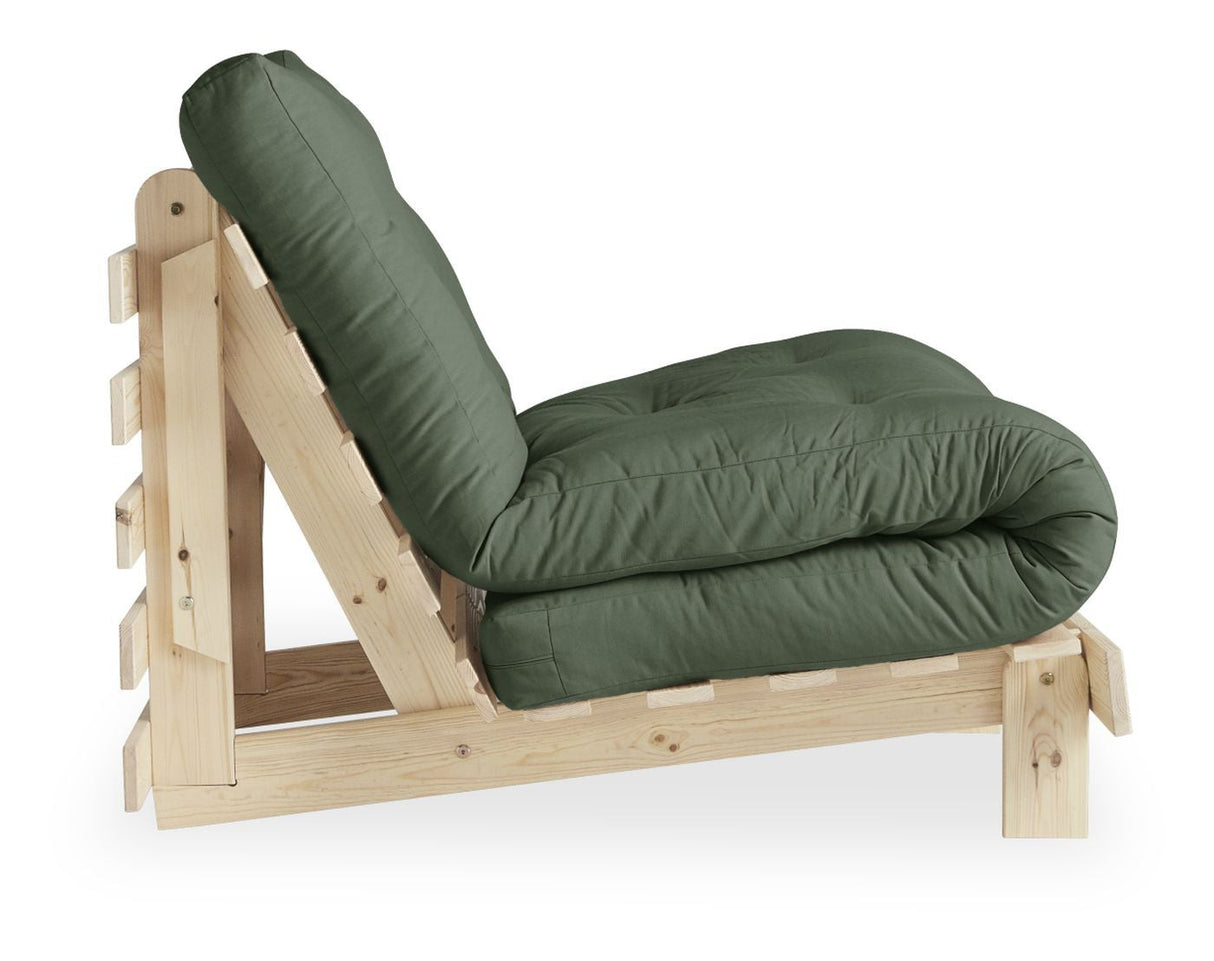 Roots 90 Sofa bed, Olive Green/Nature