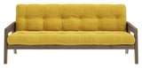 Grab Sofa bed, Brown lacquered pine, Honey velvet