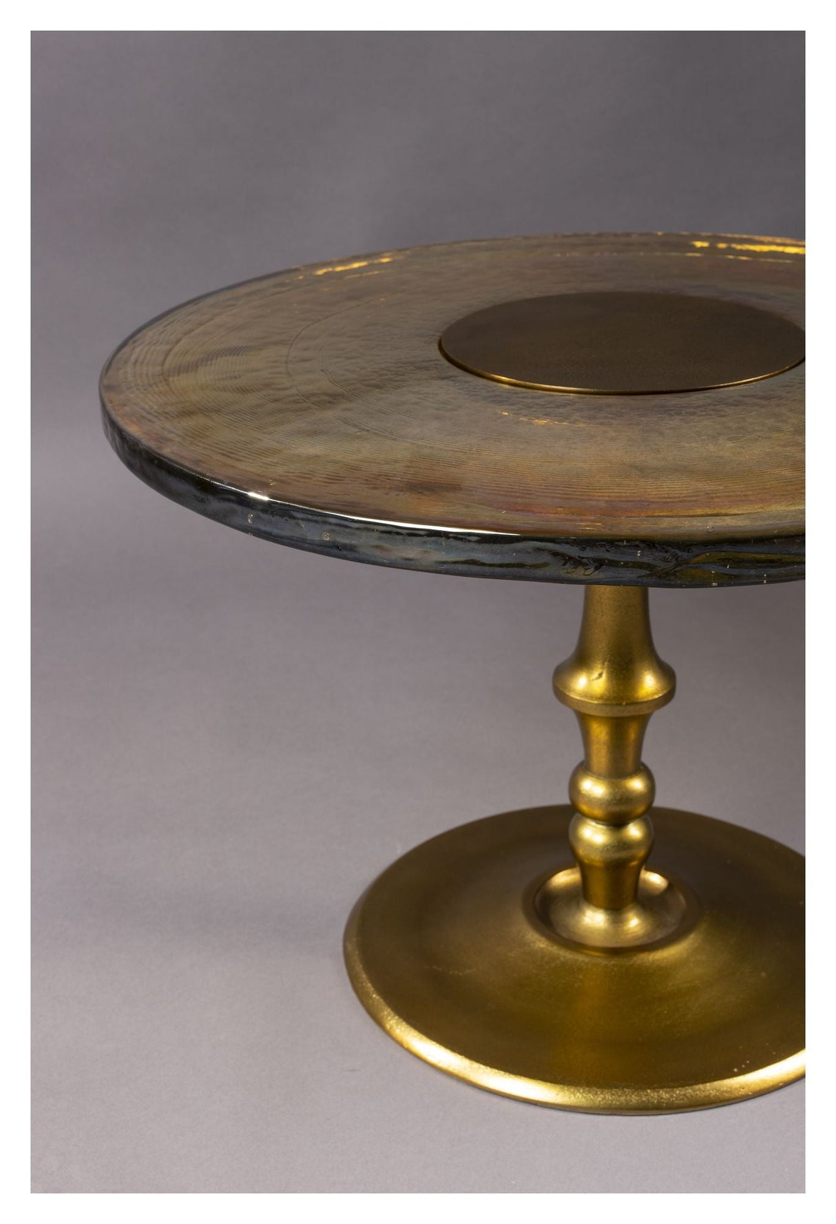 Dutchbone Sue Coffee table, Ø60, Brass/Smoked glass