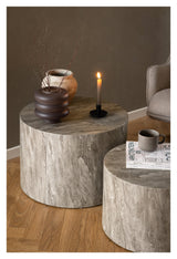 Dice, coffee table set Ø5 gray marble