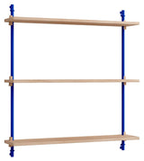 Wall Shelving, 1 bay, 3 shelves, H:85, Oak/Blue