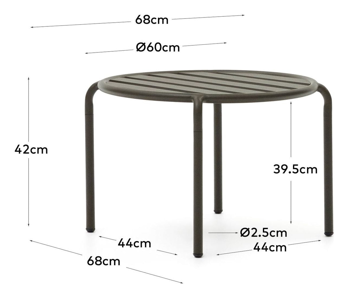 Joncols Side Table Green, Ø60