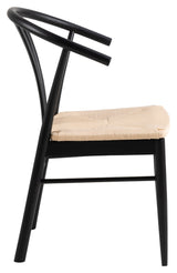 York, dining chair w/armrests - black/rattan