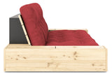 Base Sofa bed with Sideboxes, Ruby Red/nature