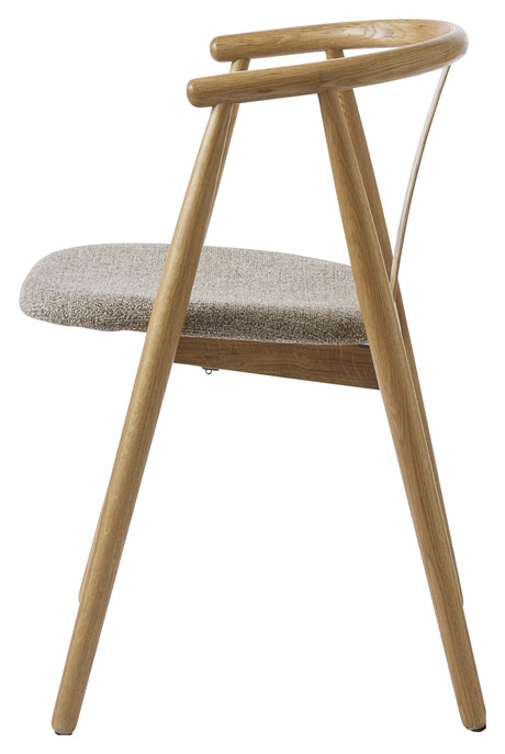 Relate, dining chair w/armrests - nature/latte