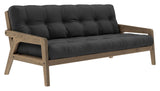 Grab Sofa bed, Brown lacquered pine, Dark Gray