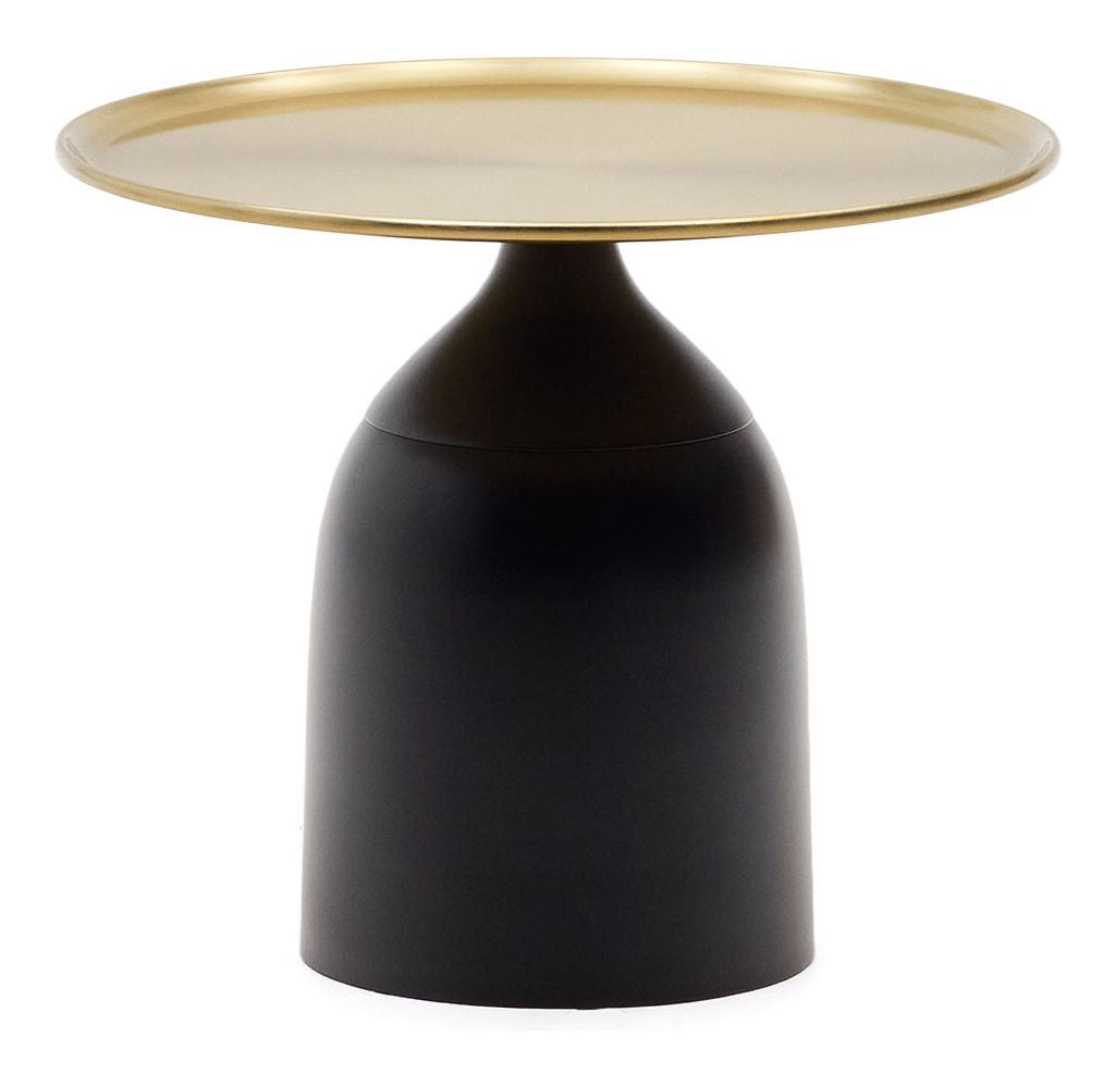 Liuva Side table, Gold metal, Ø52