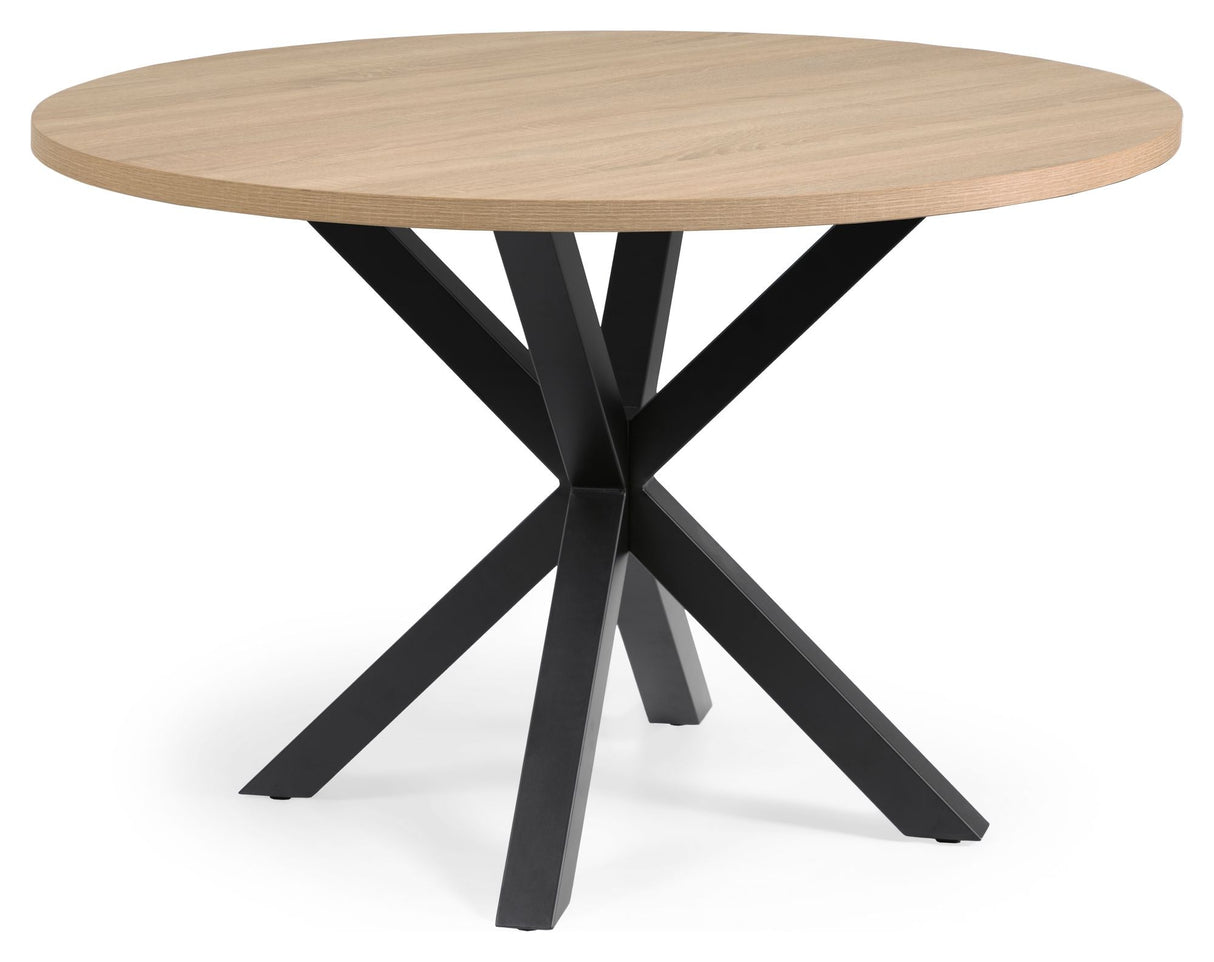 Argo Full Dining Table Ø119, Nature Melamine Top/Black Legs