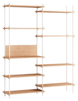 Shelving System, 2 bays, 9 shelves, H:200, Oak/White