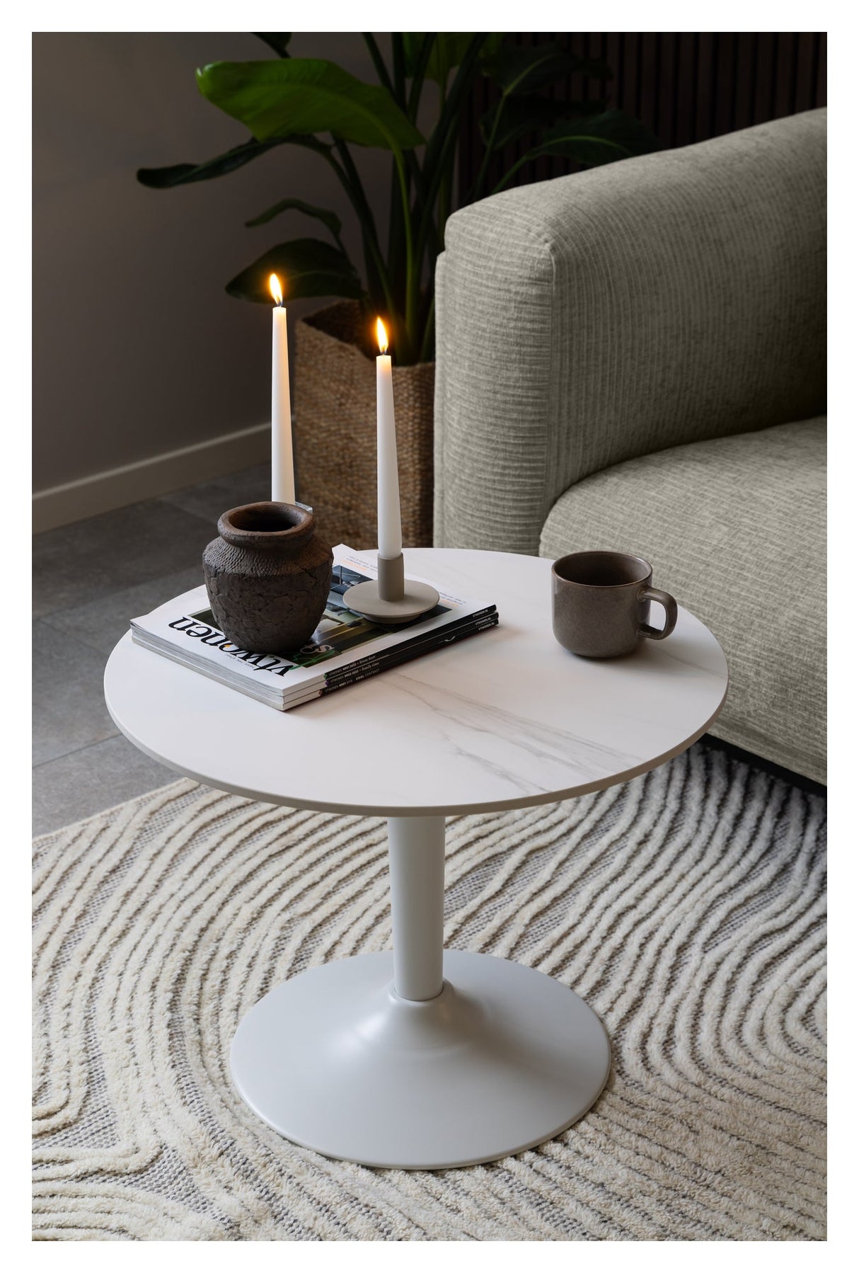 Malta, coffee table Ø60 - white