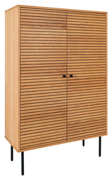 Kyoto, Wine cabinet 130cm, oak/black