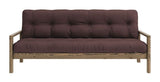 Knob Sofa bed, Brown lacquered pine, Brown