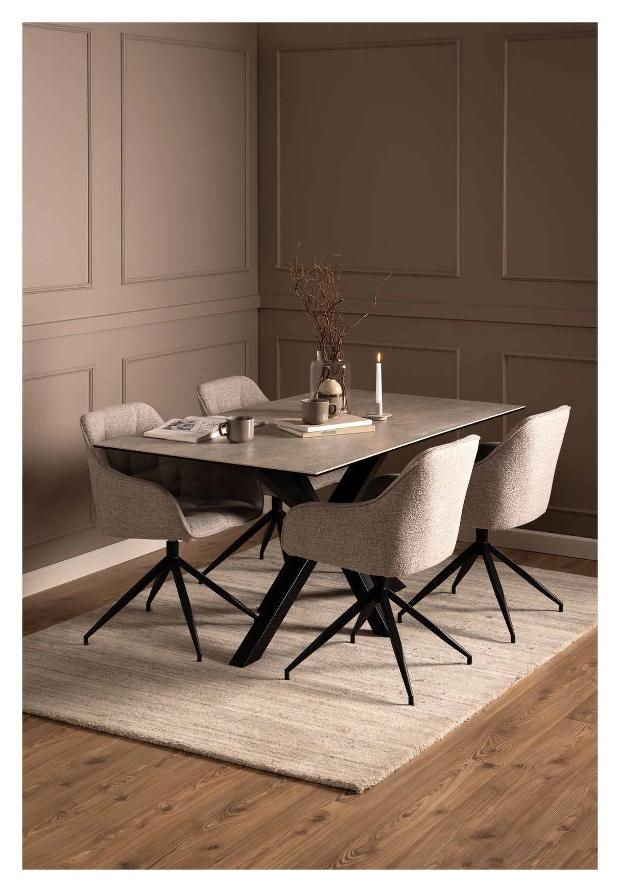 Heaven, dining table 160cm - gray