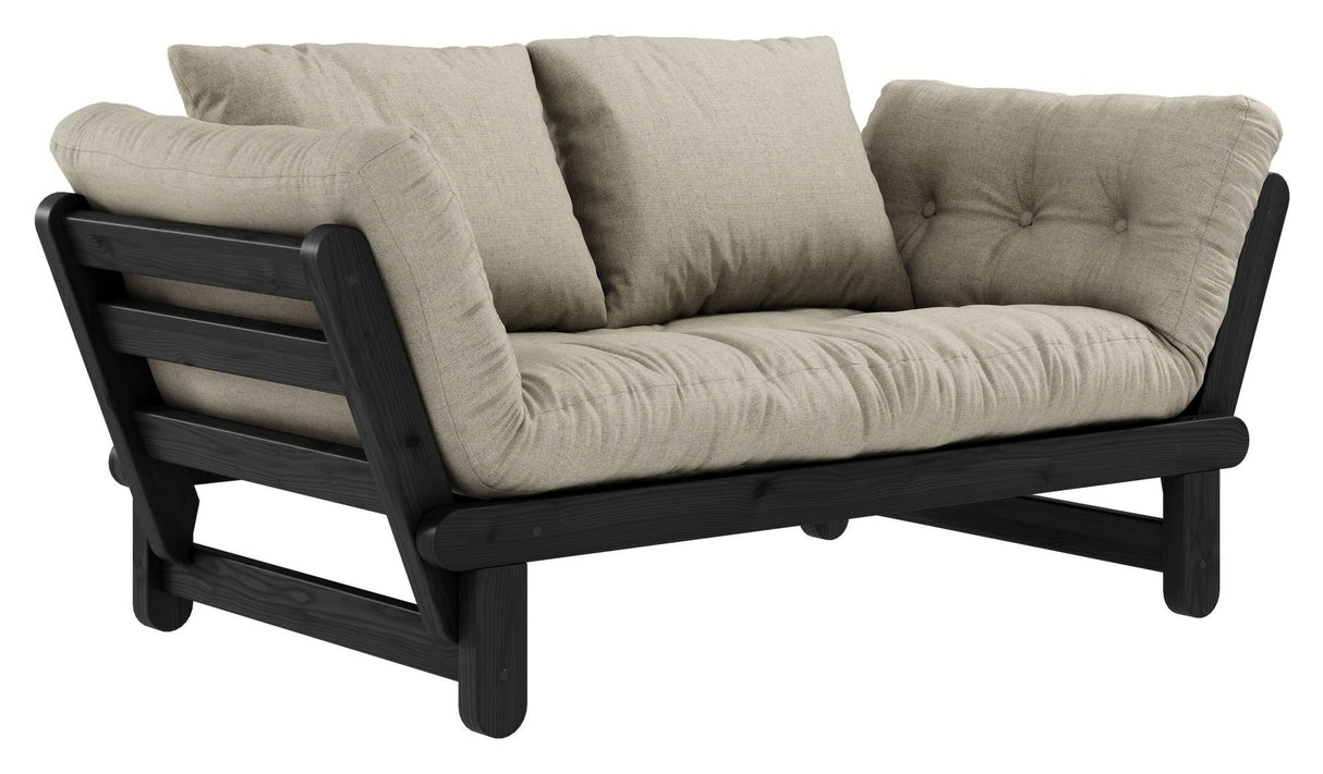 Beat Sofa bed, black, Pine/Linen