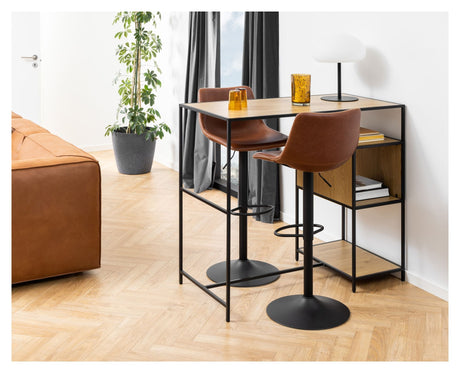 I_Oregon Bar stool, leather look cognac