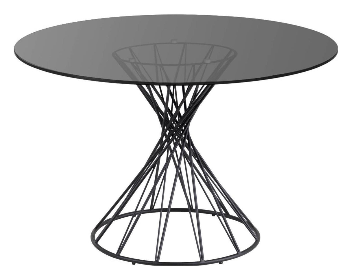 Niut Dining Table Ø120, Black Glass