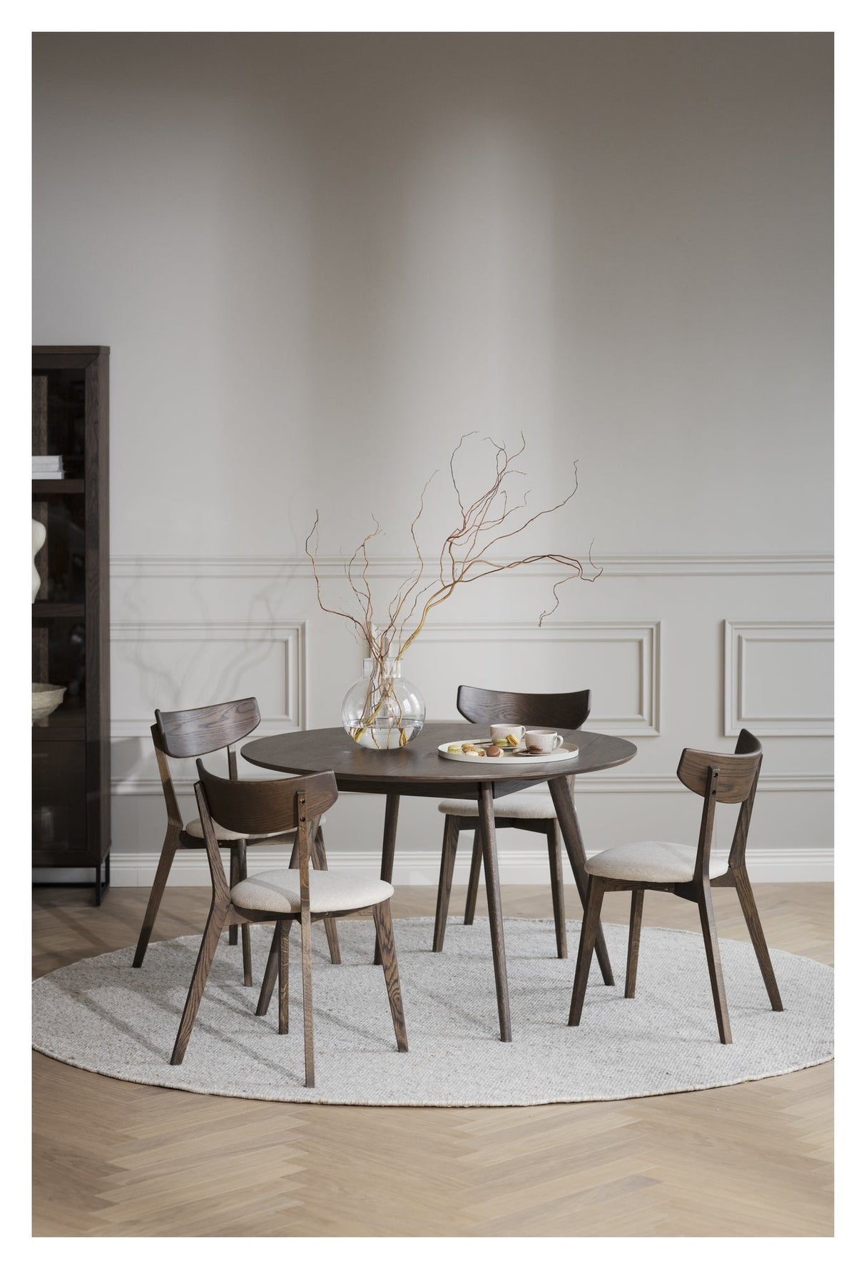 Yumi, dining table Ø115 - brown/oak