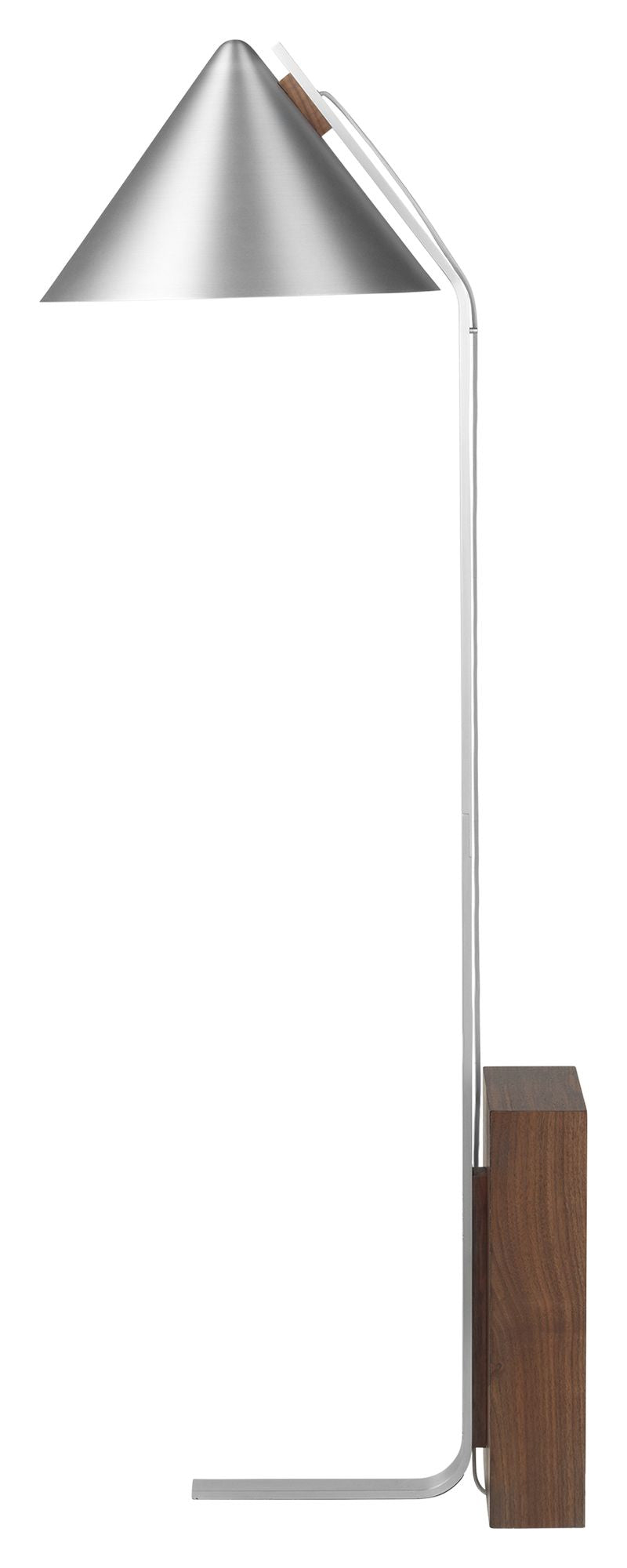 Cone Floor Lamp, Brushed Aluminum/Walnut