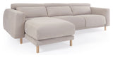 Singa 3-pers. Sofa with left-facing chaise longue, Beige Chenille