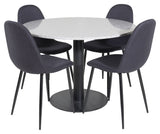 Razzia Dining Table Ø106, w. 4 Polar Chairs, Black