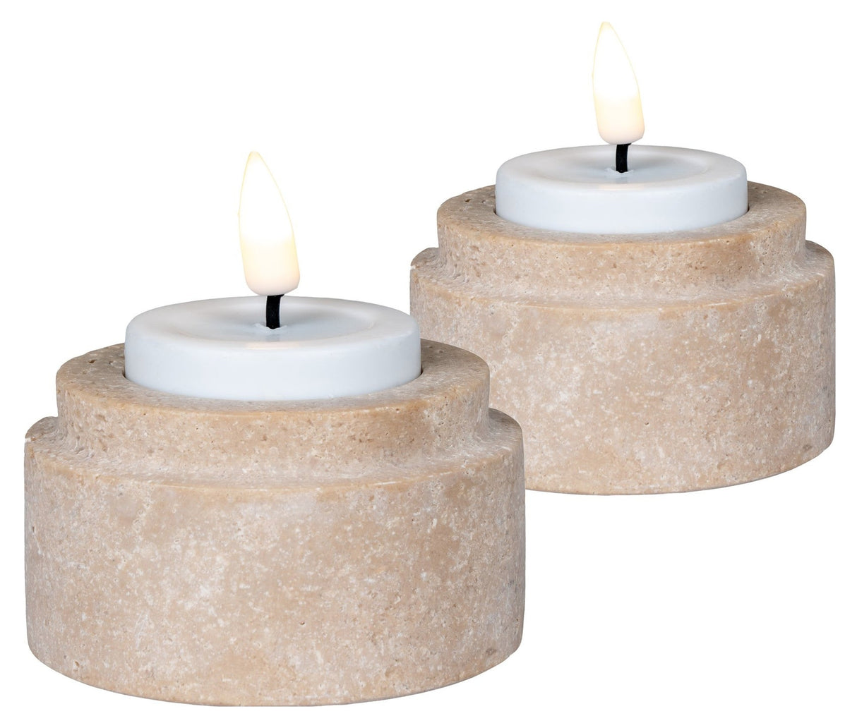 Tealight holder, set of 2, nature