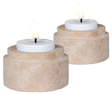 Tealight holder, set of 2, nature